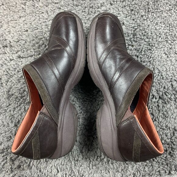 Merrell Primo Patch Bug Brown Leather Shoes Women's US 8.5 Slip On Clog - Picture 4 of 8